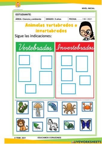 Animales vertebrados