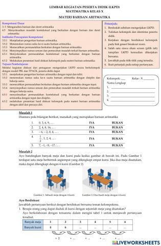 LKPD Barisan Aritmatika