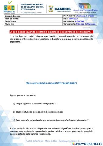 Nutrição do Organismo e Hábitos Alimentares