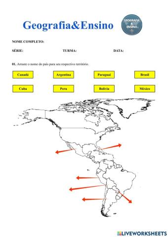 Exercício Continente Americano