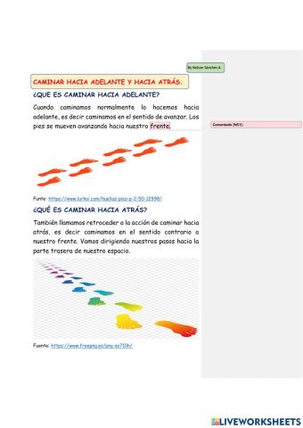 Caminar hacia adelante y hacia atrás