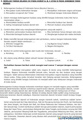 Ulangan harian tema 1 sub tema 1