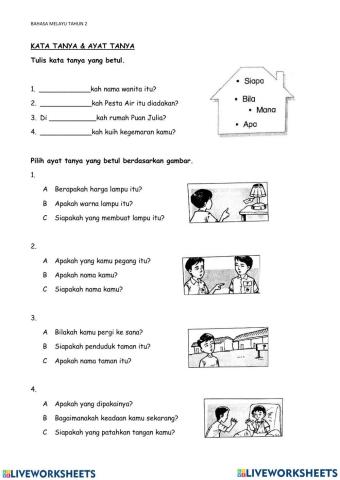 Latihan 1 : kata tanya