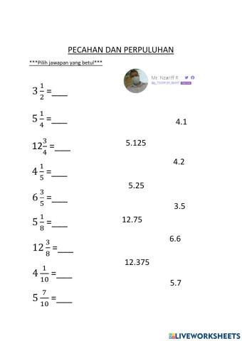 Pecahan dan perpuluhan v3