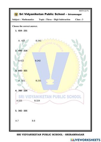 Live worksheet