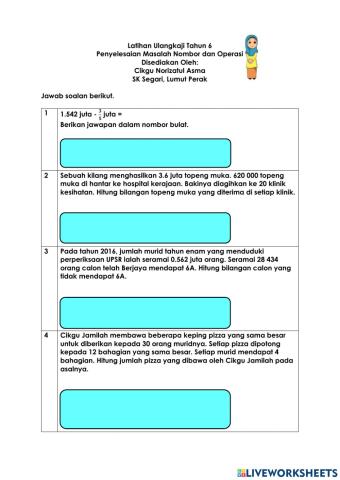 Penyelesaian Masalah Nombor dan Operasi