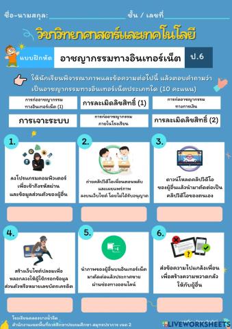 การก่ออาชญากรรมทางอินเทอร์เน็ต (ป.6)