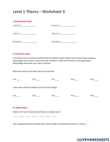 Level 1 - Worksheet 3