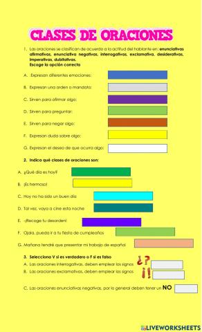 Clases de oraciones