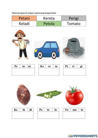 Suku kata terbuka kv+kv+kv