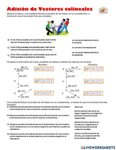 Adición de vectores colinelaes