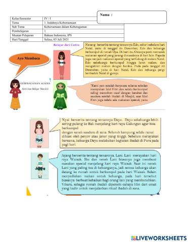 Tema 1 Indahnya kebersamaan