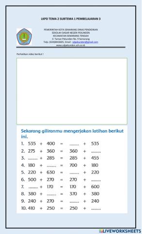 LKPD Tema 2 Subtema 1 Pembelajaran 3