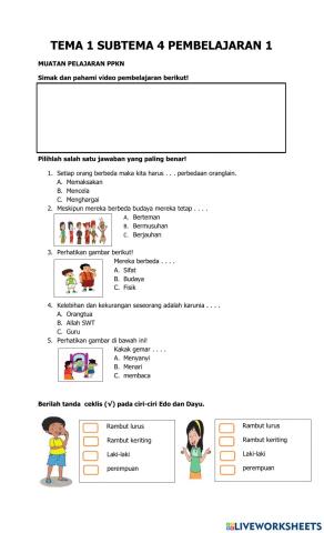 Tema 1 subtema 4 pembelajaran 1