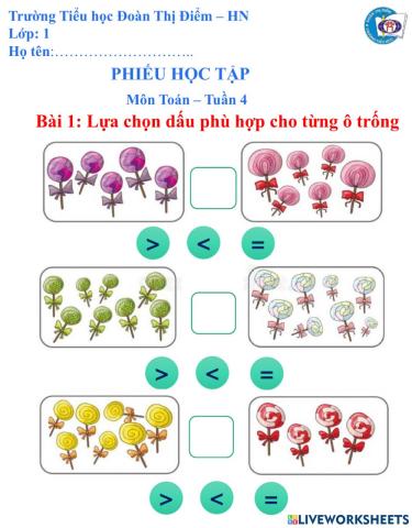 Phiếu toán tuần 4