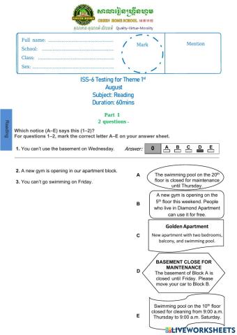 ISS-6 Theme 1(Reading)