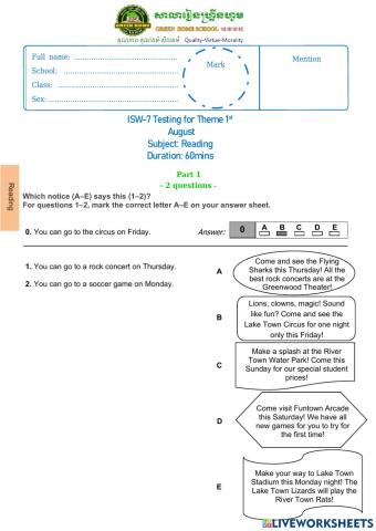 ISW-7 Theme 1 (Reading)