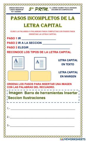 Letra capital e imagen