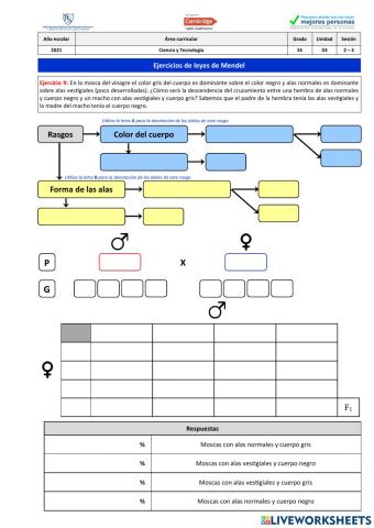 Ejercicio 9 - leyes de Mendel