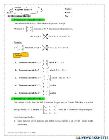 Determinan Matriks