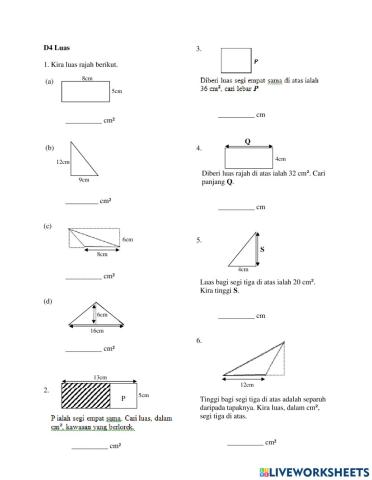 Matematik Tahun 4 : Luas