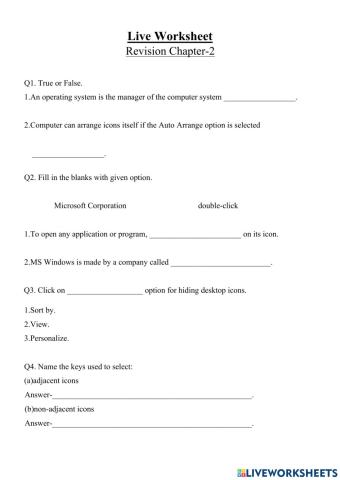 Chapter-2 Revision live worksheet(30Aug-4Sep))