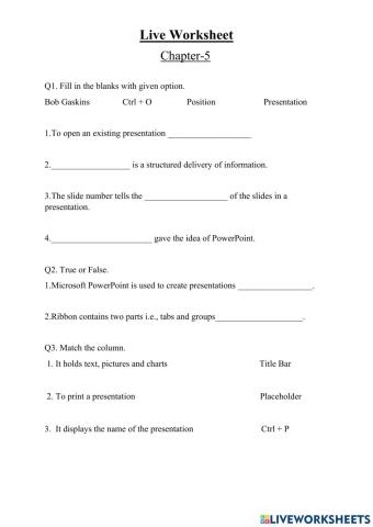 Chapter-5 live worksheet (23-28Aug)