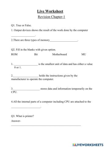 Chapter-1 Revision live worksheet(30Aug-4Sep)