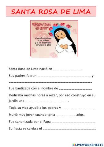 Santa Rosa de Lima - 2do