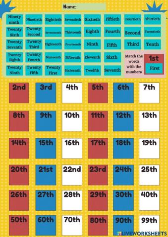 Puzzle Ordinal Number - Hard