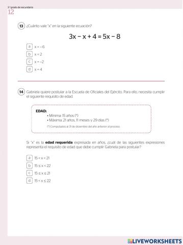 Evaluación diagnóstica 3ro de de secundaria parte 2