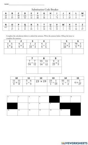 Multiplying and Dividing Fractions