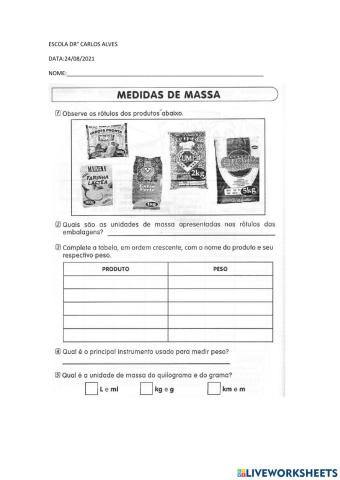 Medidas de massa