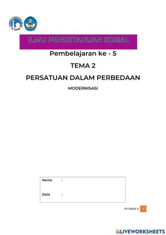 Tema 2 PERSATUAN DALAM PERBEDAAN