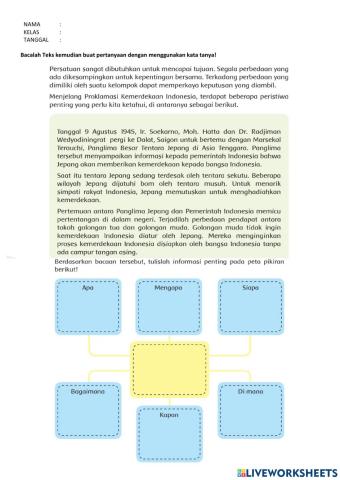 Membuat pertanyaan berdasarkan teks