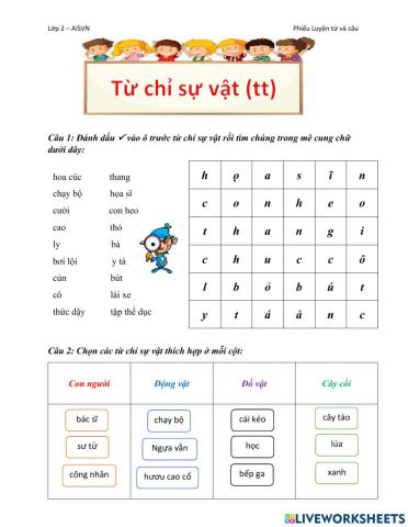 Từ chỉ sự vật