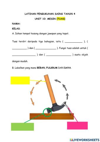 Latihan pengukuhan sains tahun 4 - tuas