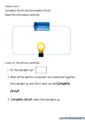 Complete and Incomplete Circuit