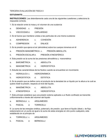 Tercera evaluación