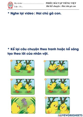 Kể chuyện: Hai chú gà con