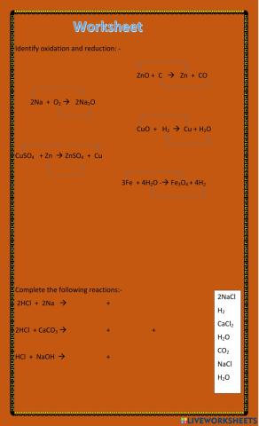 Rdox reaction