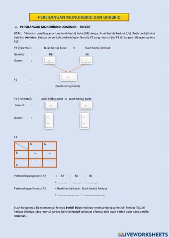 Persilangan monohibrid dan dihibrid