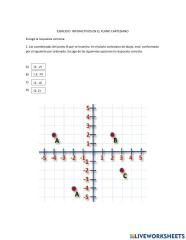 Identificando puntos en el plano Cartesiano