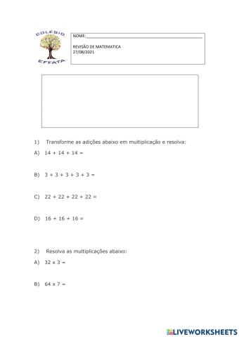 Revisão de matematica