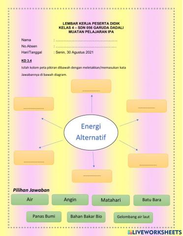 LKPD IPA KD 3.4 Kelas 4