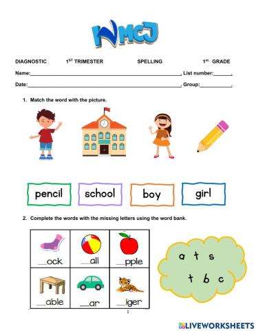 Diagnostic test - First grade