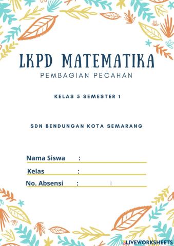 Lkpd matematika pembagian pecahan