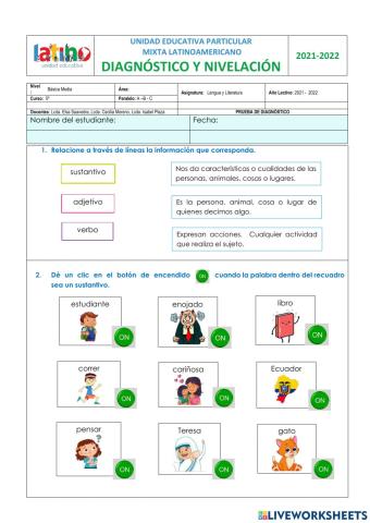 Evaluación lengua 5º