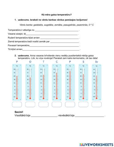 Kā mēra gaisa temperatūru?