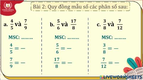 Toán 2 - Tính chất cơ bản của phân số